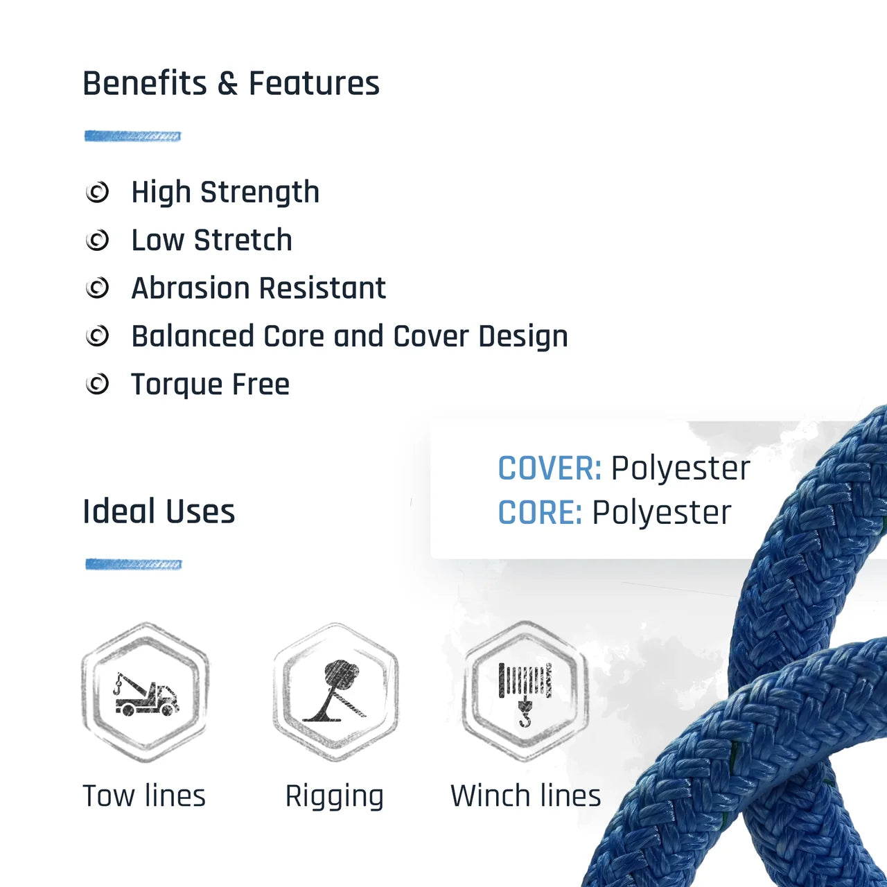The Ape™ Tree Rigging Rope - 5/8" - 17,000 lbs MBS - Double Braid Polyester (200')