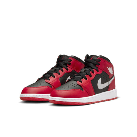 Jordan 1 Mid Black/White/Gym Red Size: 6Y
