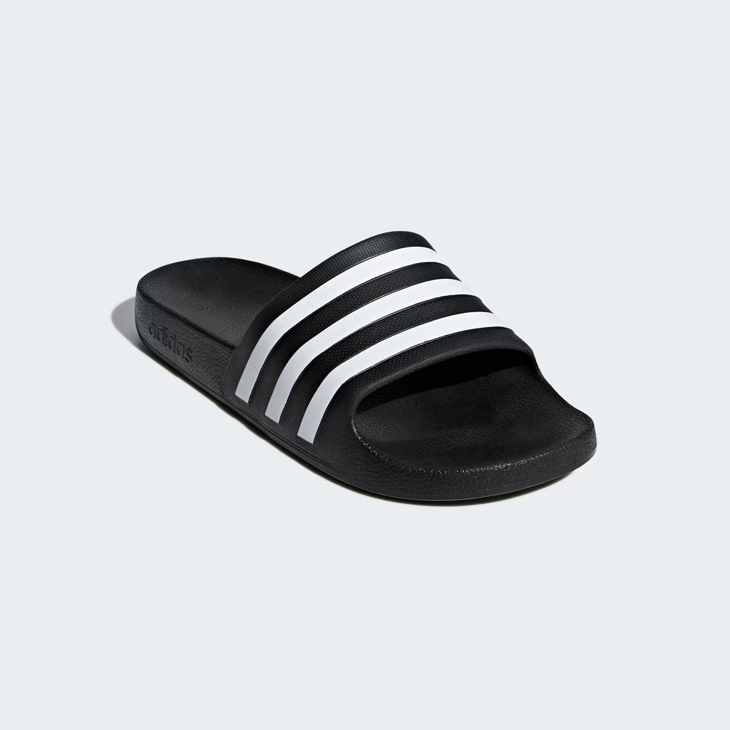 * Adidas Adilette Aqua Slides, Core Black / Cloud White / Core Black, woman's 8