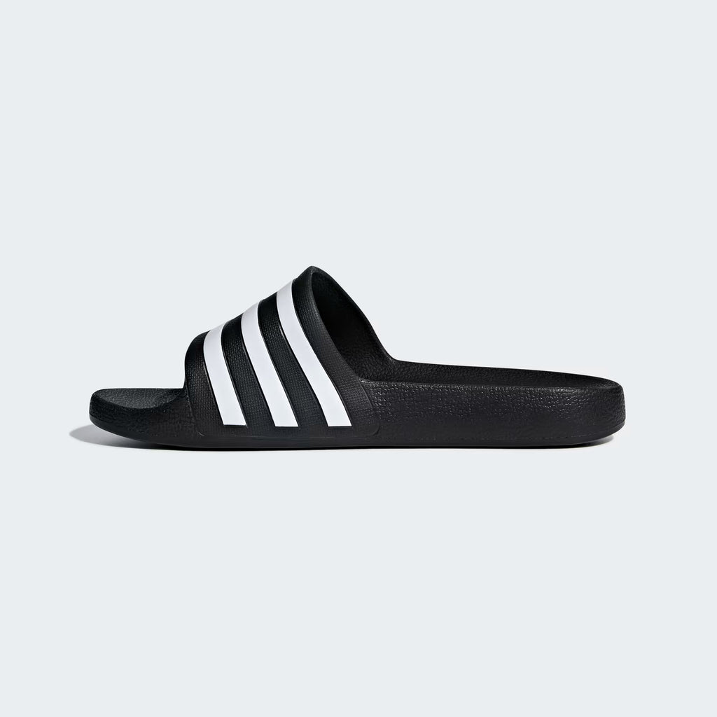 * Adidas Adilette Aqua Slides, Core Black / Cloud White / Core Black, woman's 8