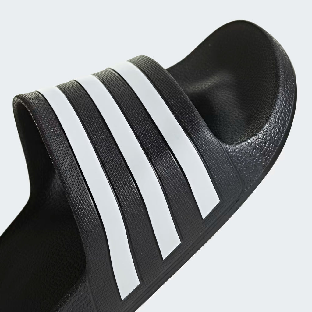 * Adidas Adilette Aqua Slides, Core Black / Cloud White / Core Black, woman's 8