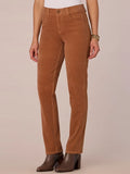 "Ab"solution® Petite Corduroy Straight Leg Pants by Democracy - Raw Umber - Size 2 Petite