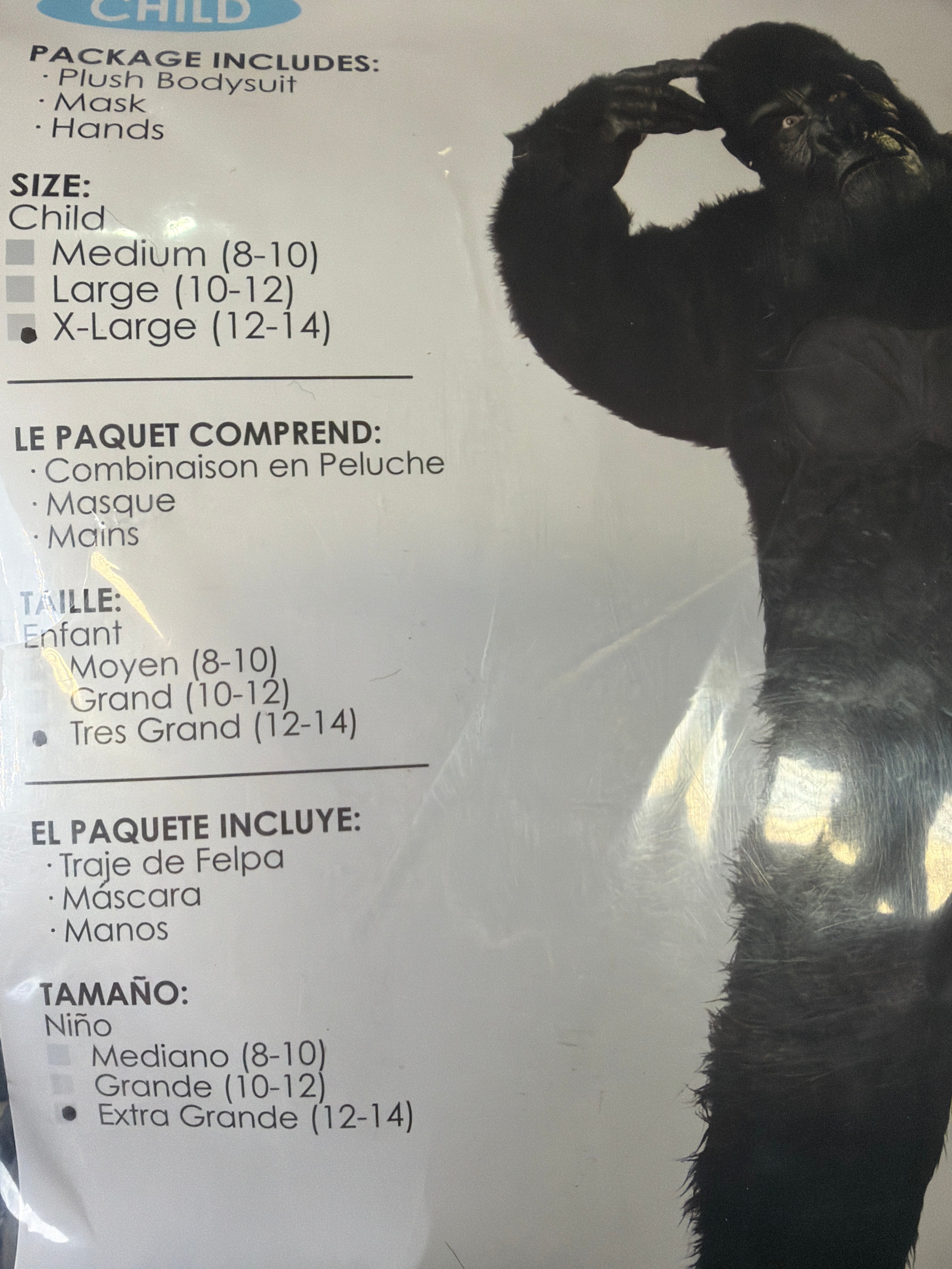 California Costumes Gorilla Child Costume, X-Large