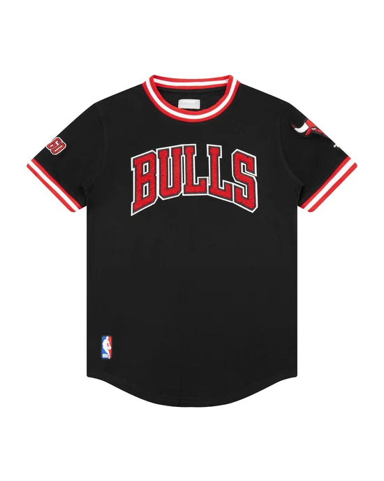 *NBA CHICAGO BULLS CLASSIC BIG BOY'S SHORT SLEEVE STRIPED RIB TEE, Youth L(14/16)