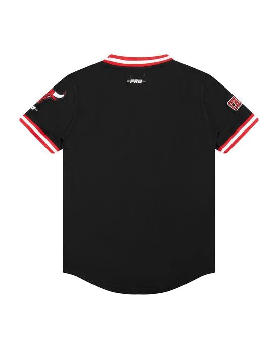 *NBA CHICAGO BULLS CLASSIC BIG BOY'S SHORT SLEEVE STRIPED RIB TEE, Youth L(14/16)