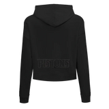 NBA Detroit Pistons Neutral Women's Cropped Pullover Hoodie - Black - Size Large