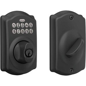 *Schlage BE365 CAM 622 Electronic Keypad Deadbolt, Matte Black