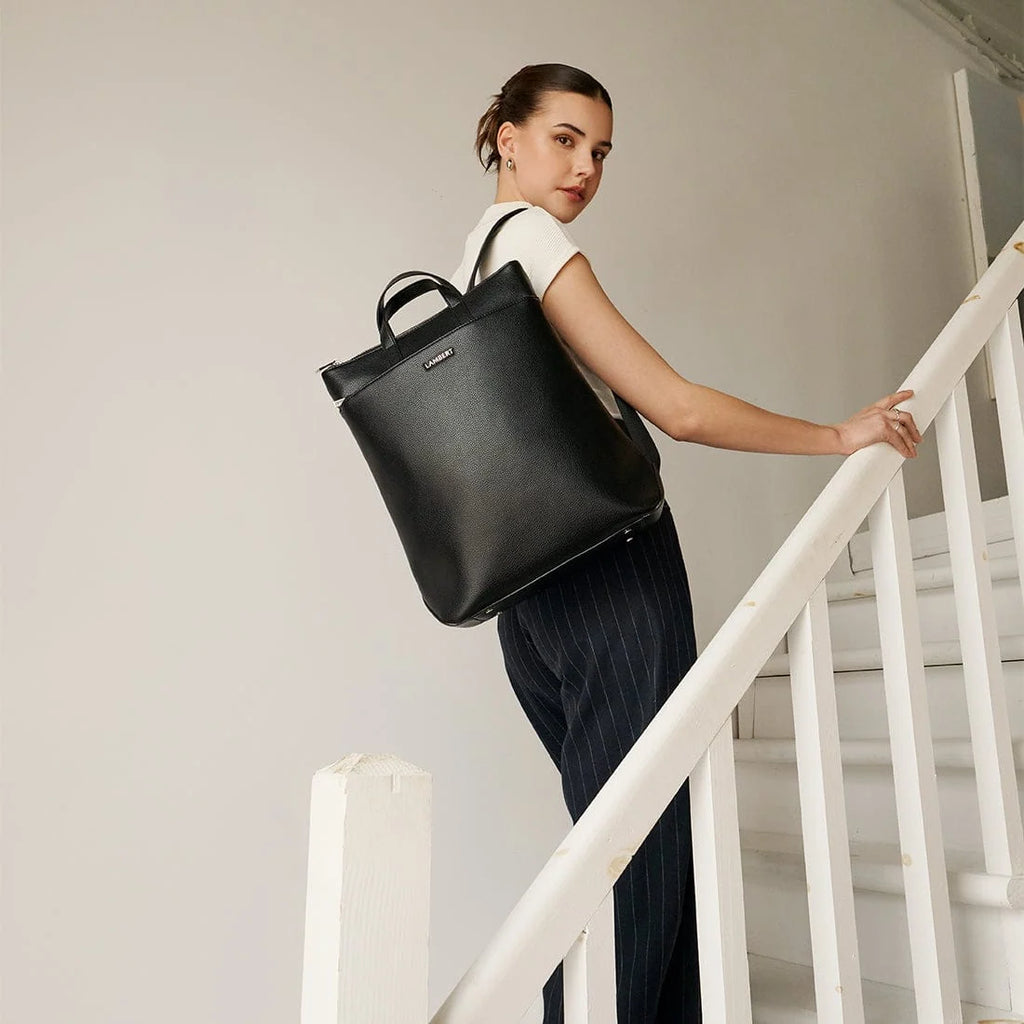 Lambert The Billie - Black Vegan Leather Backpack