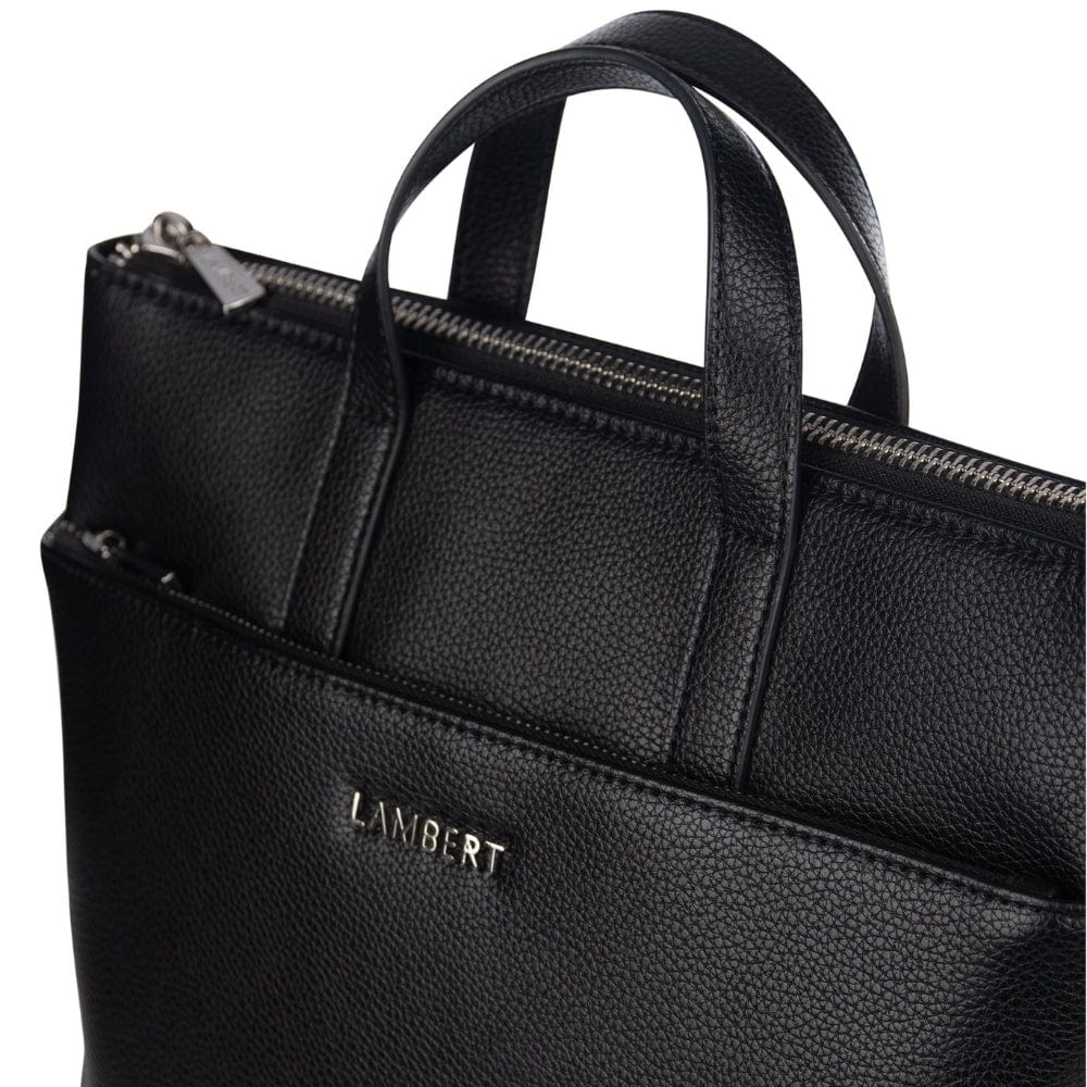 Lambert The Billie - Black Vegan Leather Backpack