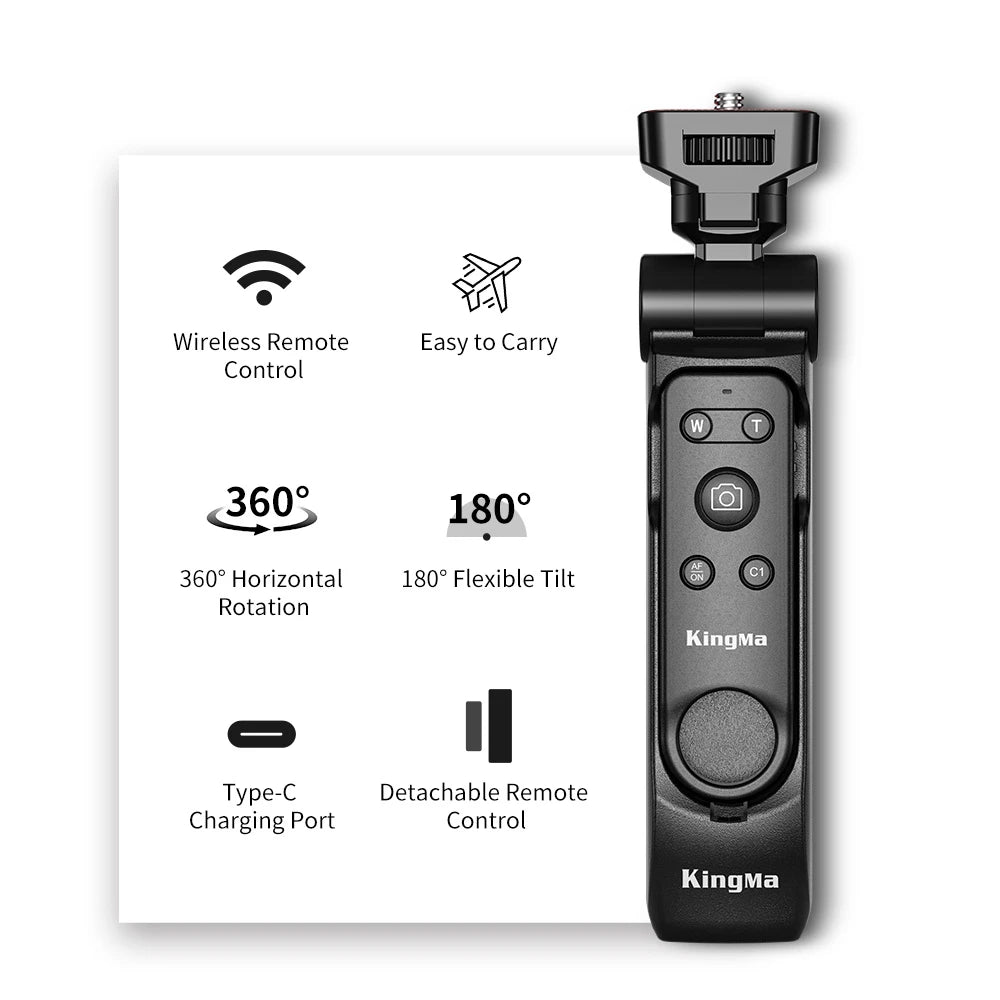 KingMa BM-SR4 Wireless Tripod Grip with Detachable Bluetooth Remote Control for Sony, Canon and Nikon Cameras