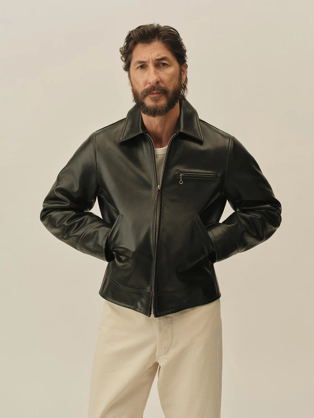 Buck Mason Bruiser PCH Leather Jacket Size Medium