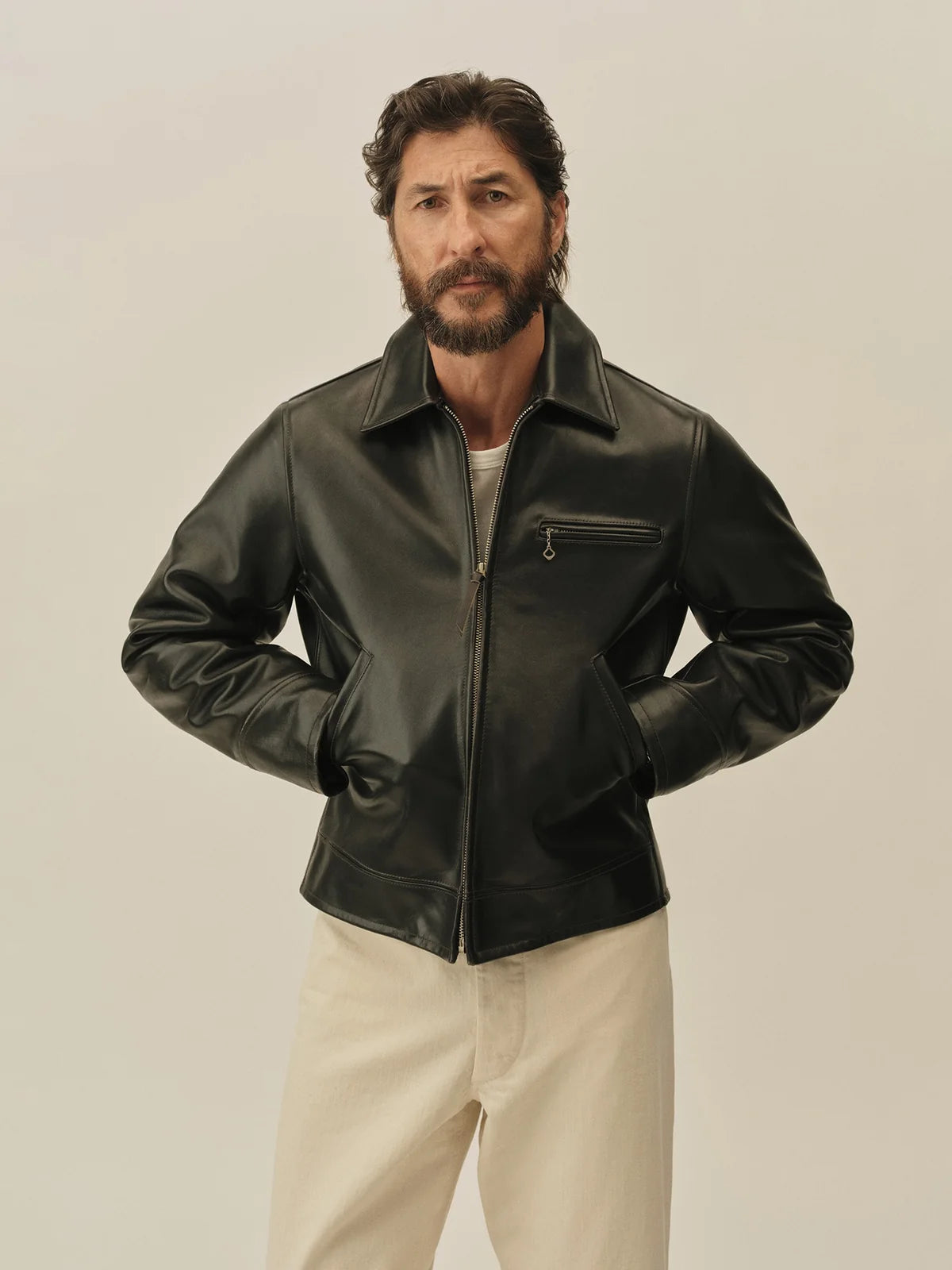 Buck Mason Bruiser PCH Leather Jacket Size Medium