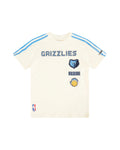 PRO STANDARD NBA Memphis Grizzlies Retro Classic Big Boys Short Sleeve Taping Tee - Eggshell/University Blue - LG