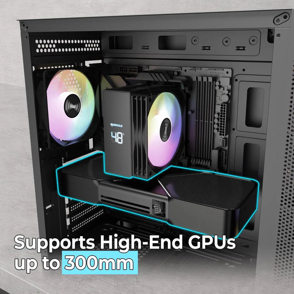 RAIDMAX - Vector Series 217 ATX Mid-Tower PC Case Bundle - 700W PSU & CPU Cooler - Black