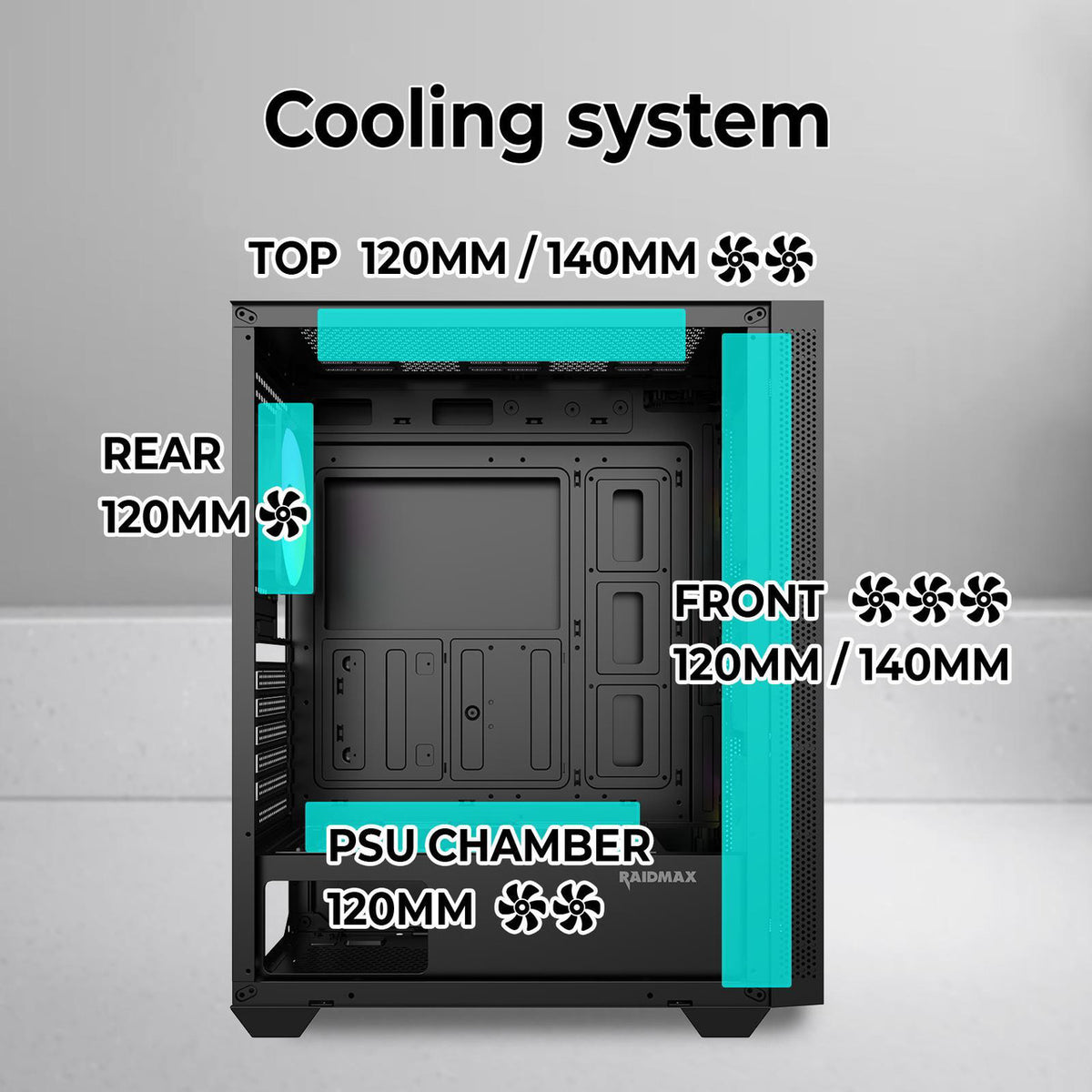 RAIDMAX - Vector Series 217 ATX Mid-Tower PC Case Bundle - 700W PSU & CPU Cooler - Black