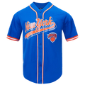 NBA NEW YORK KNICKS SCRIPT TAIL MEN'S MESH BUTTON DOWN SHIRT - L