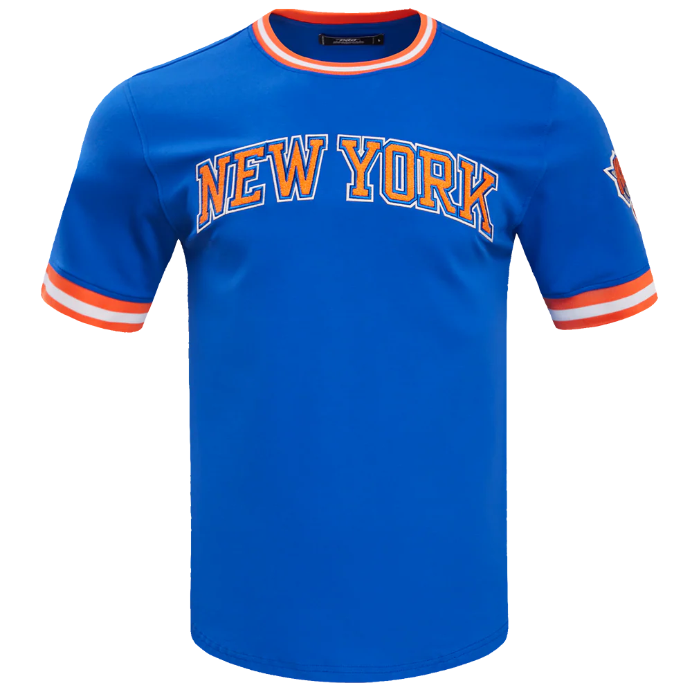 PRO STANDARD - XL - NBA NEW YORK KNICKS CLASSIC CHENILLE MEN'S TEE - ROYAL BLUE