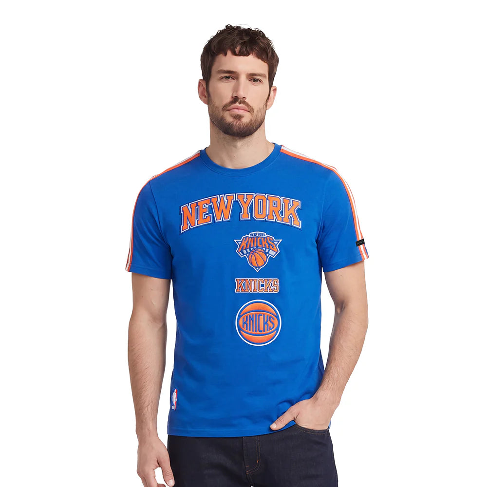 PRO STANDARD - NBA NEW YORK KNICKS RETRO CLASSIC MEN'S STRIPED TEE - ROYAL BLUE/ORANGE - 3XL