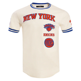PRO STANDARD - SM MEN'S NBA NEW YORK KNICKS RETRO CLASSIC TEE - EGGSHELL/ROYAL