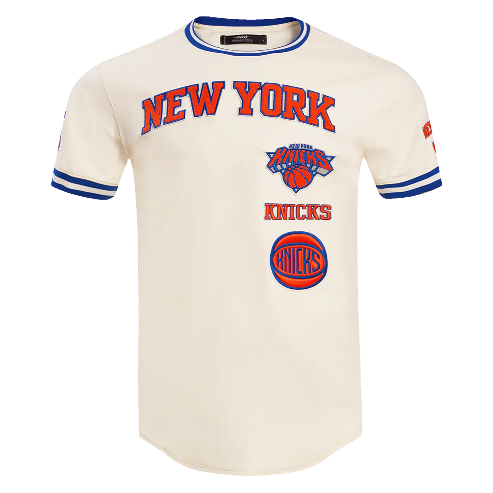 PRO STANDARD - SM MEN'S NBA NEW YORK KNICKS RETRO CLASSIC TEE - EGGSHELL/ROYAL