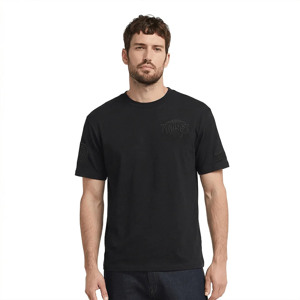 NBA NEW YORK KNICKS NEUTRAL MEN'S COTTON JERSEY DROP SHOULDER TEE - XL