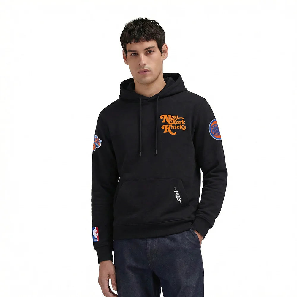 NBA NEW YORK KNICKS SOUVENIR MEN'S FLEECE PULLOVER HOODIE- SIZE: LG