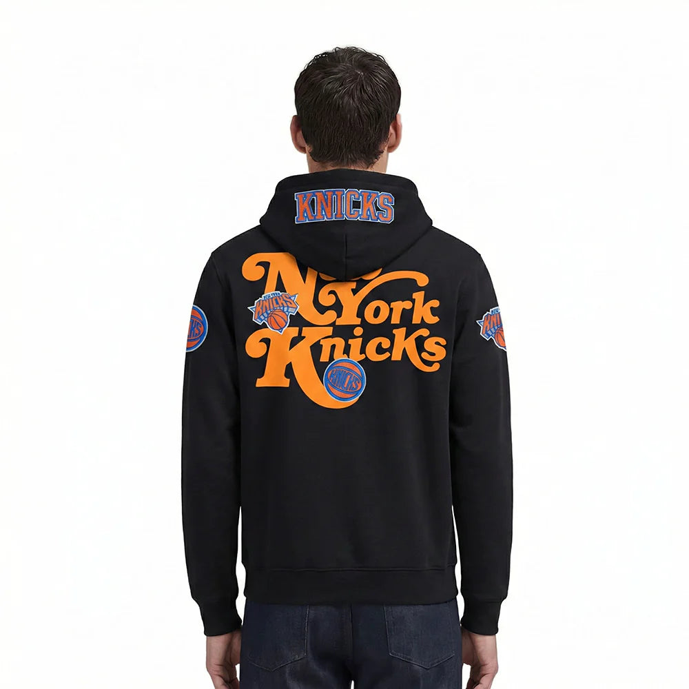 NBA NEW YORK KNICKS SOUVENIR MEN'S FLEECE PULLOVER HOODIE- SIZE: LG