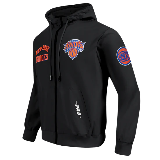 NBA NEW YORK KNICKS CLASSIC WIND SUIT MEN'S WOVEN FULL ZIP PULLOVER HOODIE-2XL