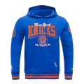 PRO STANDARD - XL MEN'S NBA NEW YORK KNICKS TEAM BADGE RIB FLEECE PO HOODIE - ROYAL/ORANGE