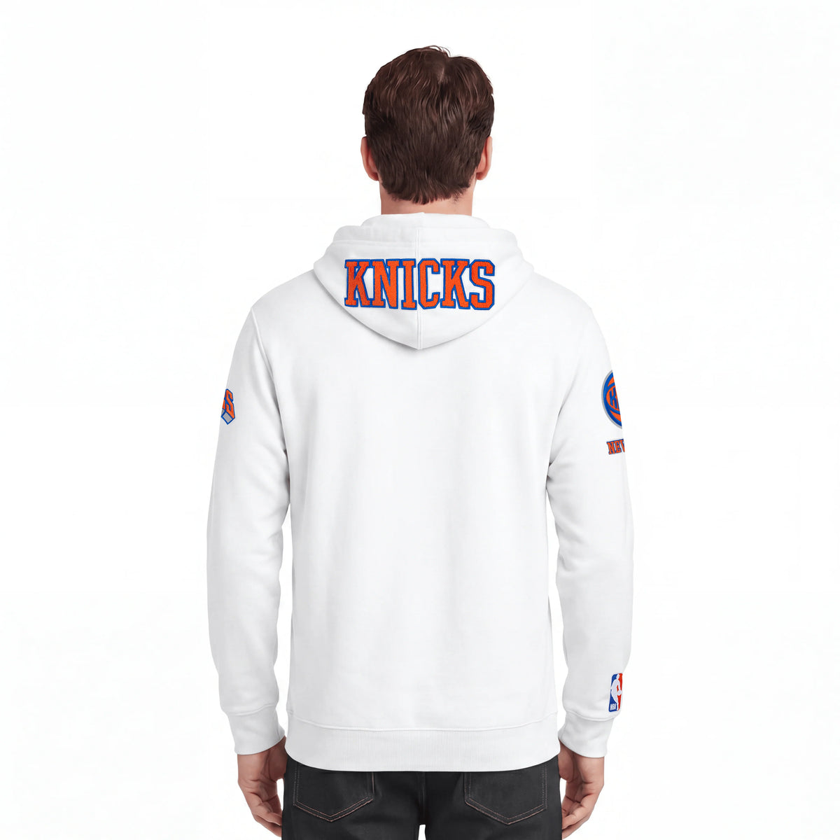 NBA NEW YORK KNICKS CLASSIC CHENILLE MEN'S FULL ZIP HOODIE- MED