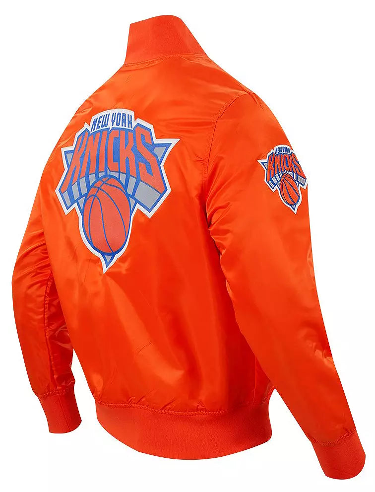 Pro Standard Men's New York Knicks Orange Big Logo Satin Jacket - L