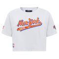 NBA NEW YORK KNICKS SCRIPT TAIL WOMEN'S SINGLE JERSEY BOXY TEE-LG