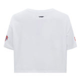 PRO STANDARD - MD WOMEN'S NBA NEW YORK KNICKS SCRIPT - TAIL SINGLE JERSEY BOXY TEE - WHITE