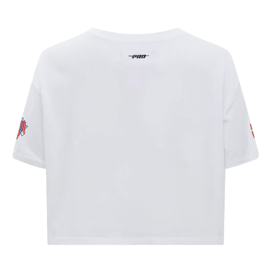 NBA NEW YORK KNICKS SCRIPT TAIL WOMEN'S SINGLE JERSEY BOXY TEE-XS