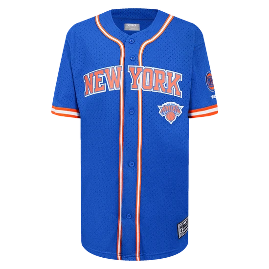 NBA NEW YORK KNICKS CLASSIC BIG BOY'S MESH BUTTON DOWN SHIRT XL