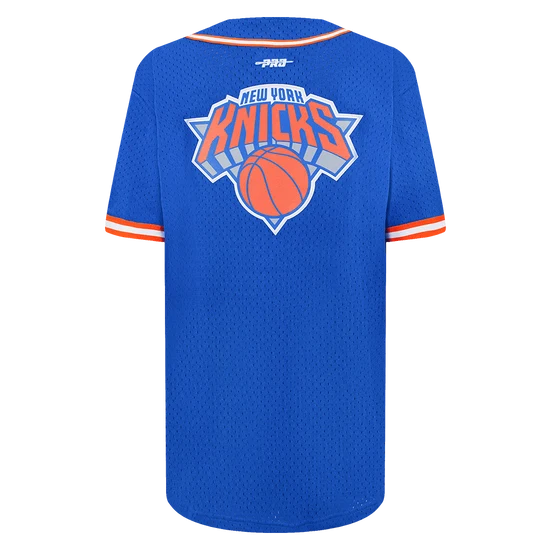 NBA NEW YORK KNICKS CLASSIC BIG BOY'S MESH BUTTON DOWN SHIRT XL