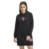 PRO STANDARD - LG - WOMEN'S NBA NEW YORK KNICKS CLASSIC - FLEECE HOODIE DRESS - BLACK