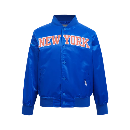 NBA New York Knicks Classic Big Boys Satin Jacket - Royal Blue - Size XL
