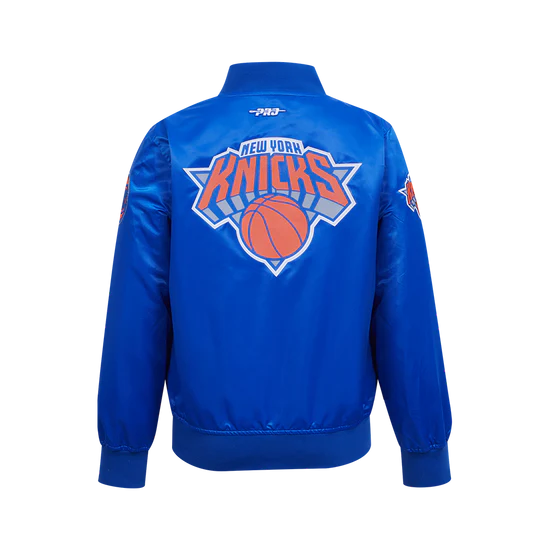 NBA New York Knicks Classic Big Boys Satin Jacket - Royal Blue - Size XL