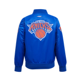 NBA New York Knicks Classic Big Boys Satin Jacket - Royal Blue - Size XL