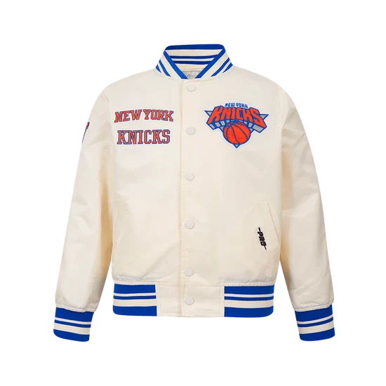 NBA NEW YORK KNICKS RETRO CLASSIC BIG BOY'S RIB SATIN JACKET - S