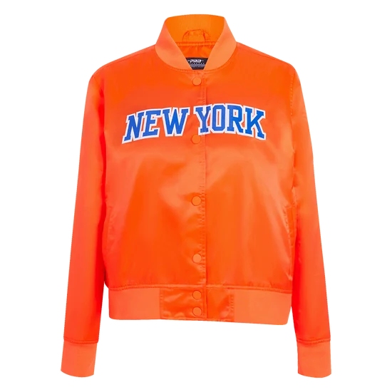 Pro Standard Men's New York Knicks Orange Big Logo Satin Jacket - XL
