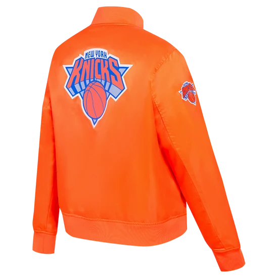 Pro Standard Men's New York Knicks Orange Big Logo Satin Jacket - XL