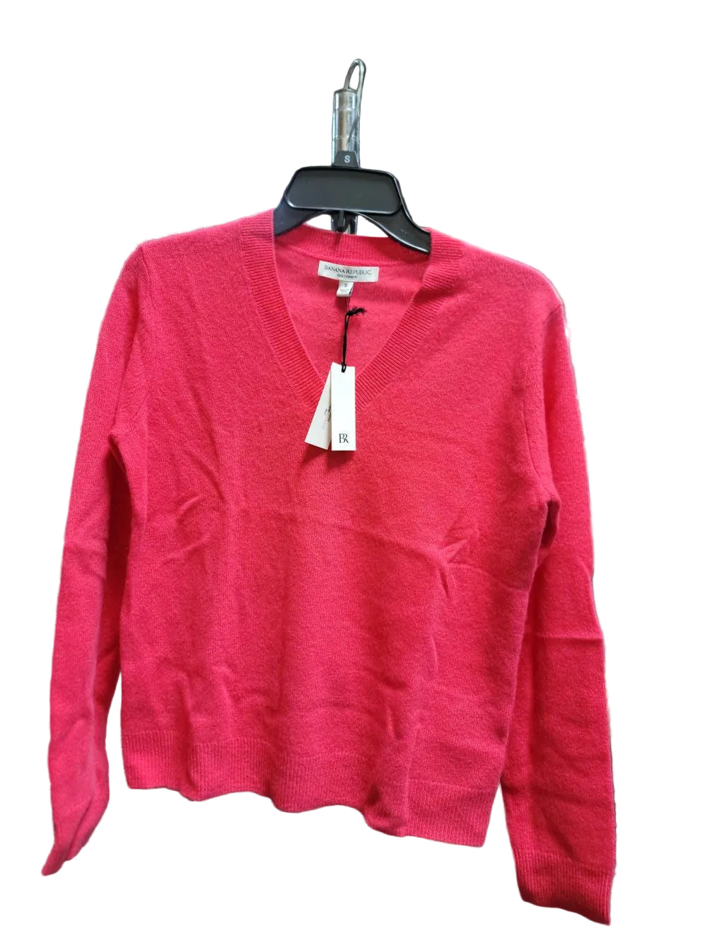 BANANA REPUBLIC | Lightweight Cashmere V-Neck Sweater in Pink | S