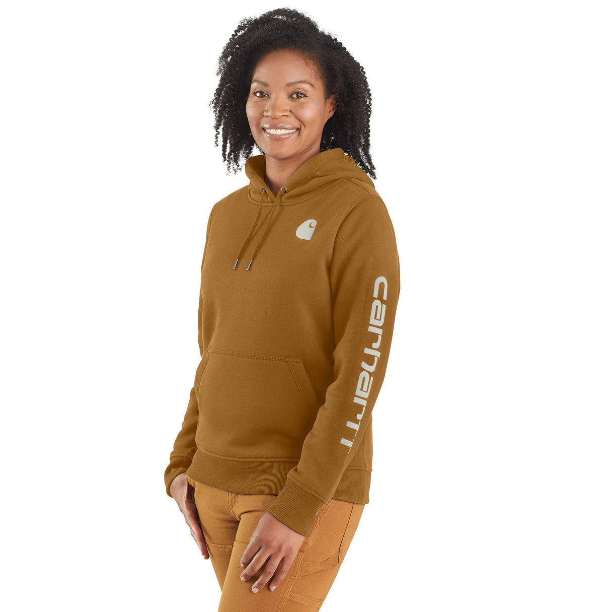 (4X) CARHARTT- LOOSE FIT MID-WEIGHT LOGO SLEEVE GRAPHIC SWEATSHIRT HOODIE