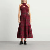 Damson Madder Mia Midi Dress - Red Plaid -Size 4