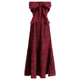 Damson Madder Mia Midi Dress - Red Plaid -Size 4