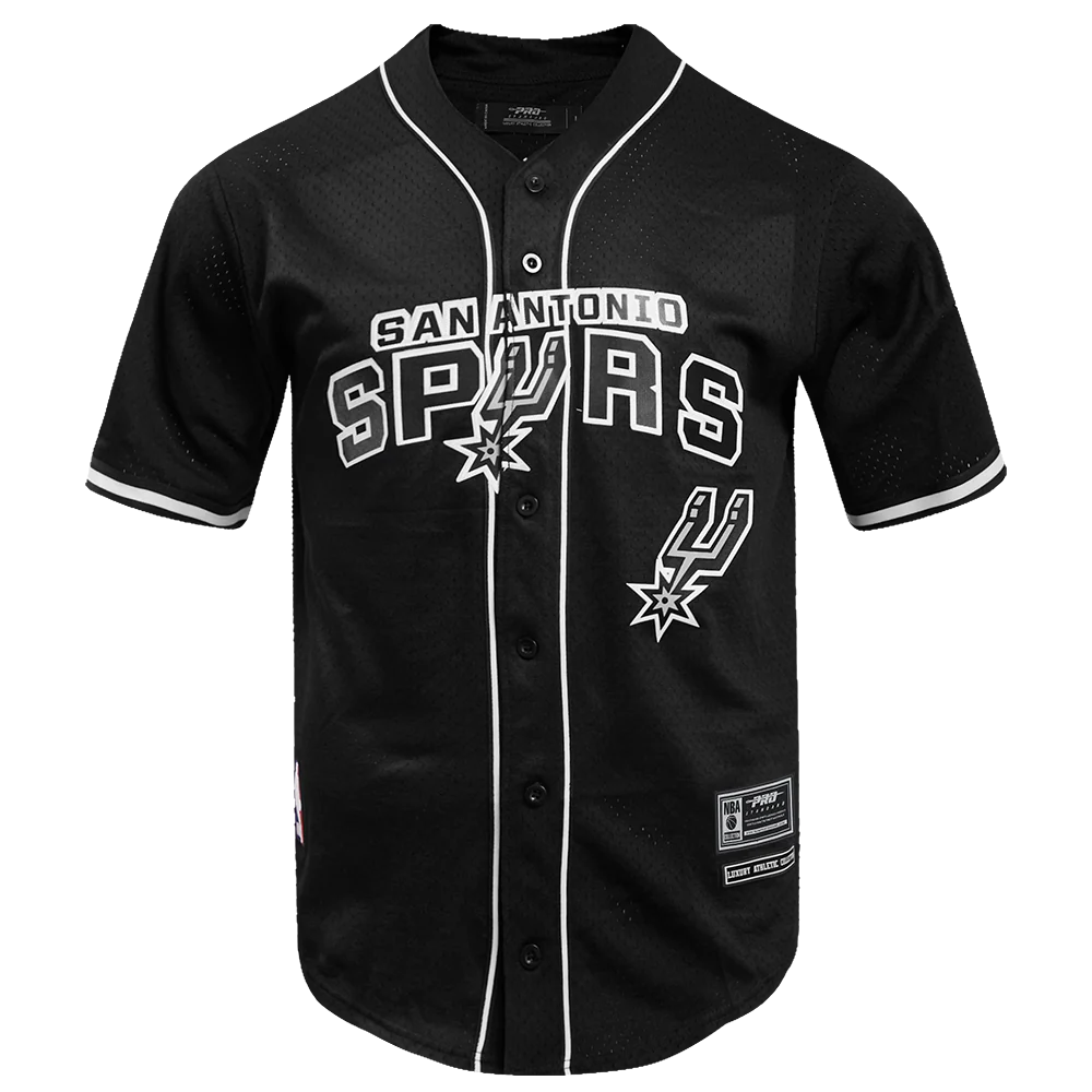 NBA SAN ANTONIO SPURS CLASSIC MEN'S MESH BUTTON DOWN JERSEY- SIZE:SMALL
