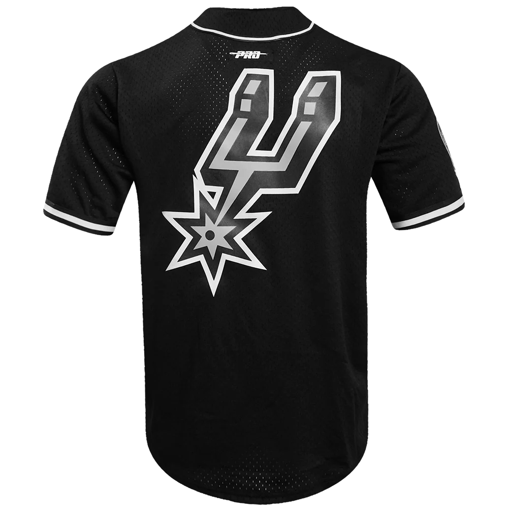 NBA SAN ANTONIO SPURS CLASSIC MEN'S MESH BUTTON DOWN JERSEY- SIZE:SMALL