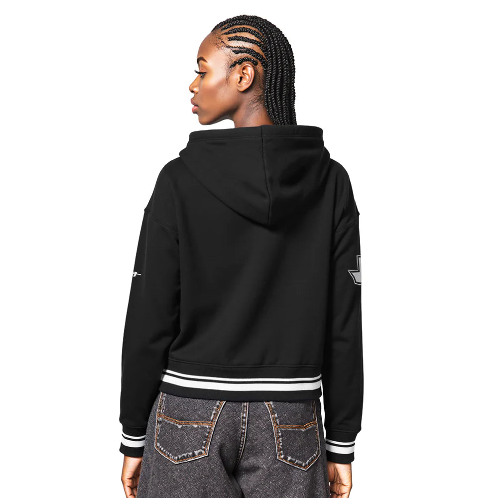 NBA SAN ANTONIO SPURS CITY EDITION 25-26 WOMEN'S RIB FLC CROPPED PO HOODIE-SIZE: LG